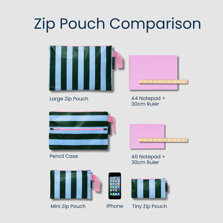 Project Ten Tiny Pouch - Red Blue Stripe