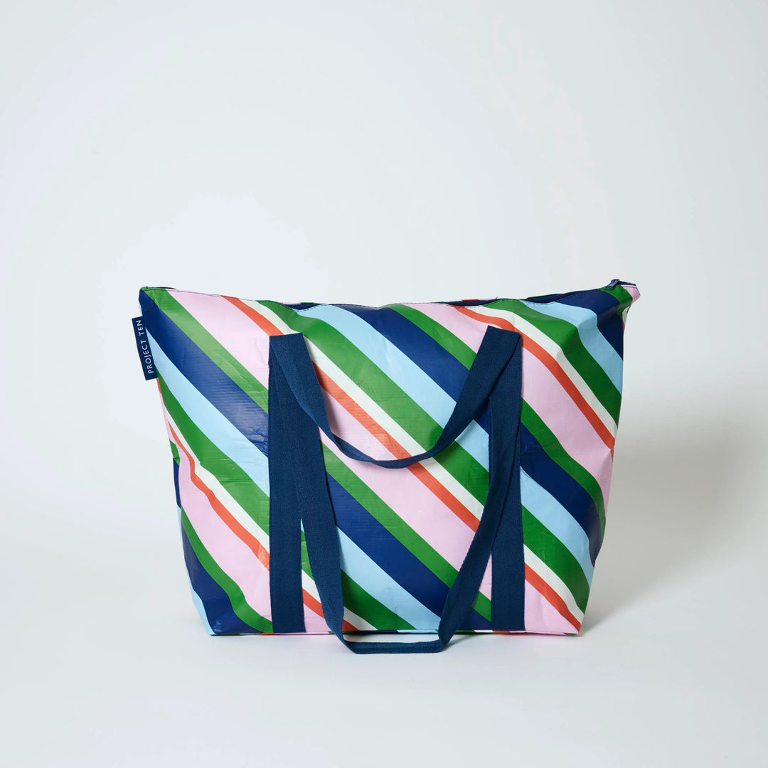 Project Ten Medium Zip Tote - Rugby Stripe
