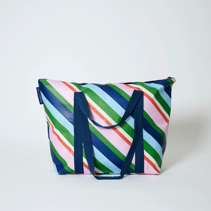 Project Ten Medium Zip Tote - Rugby Stripe