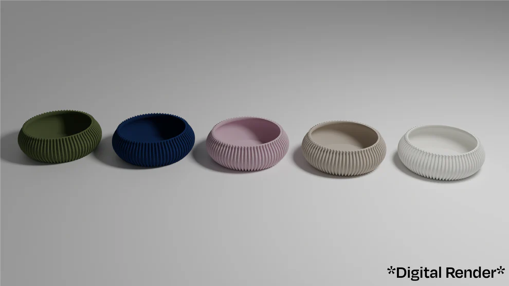 Printing Potters Ribbed Key Bowl