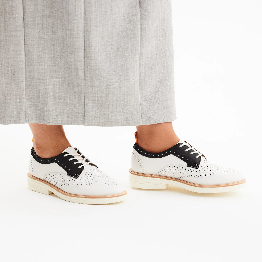 Rollie Brogue Rise Punch - White Mod *FINAL SALE*