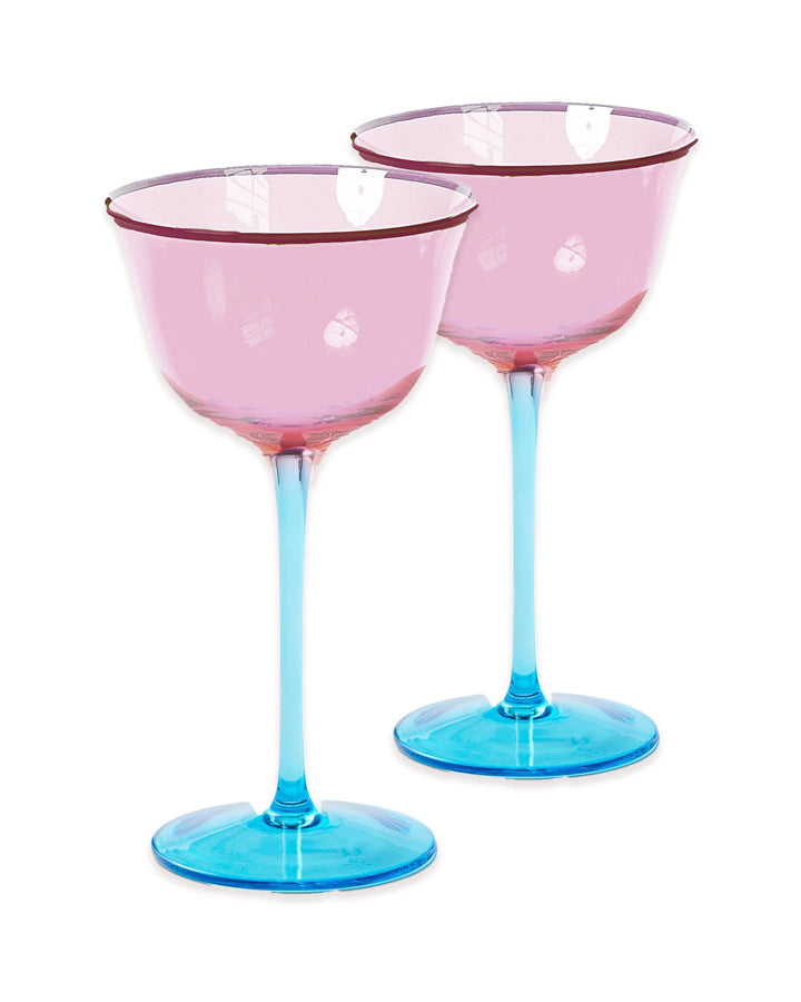Kip & Co Rose With A Twist Mini Coupe Glass 2P Set