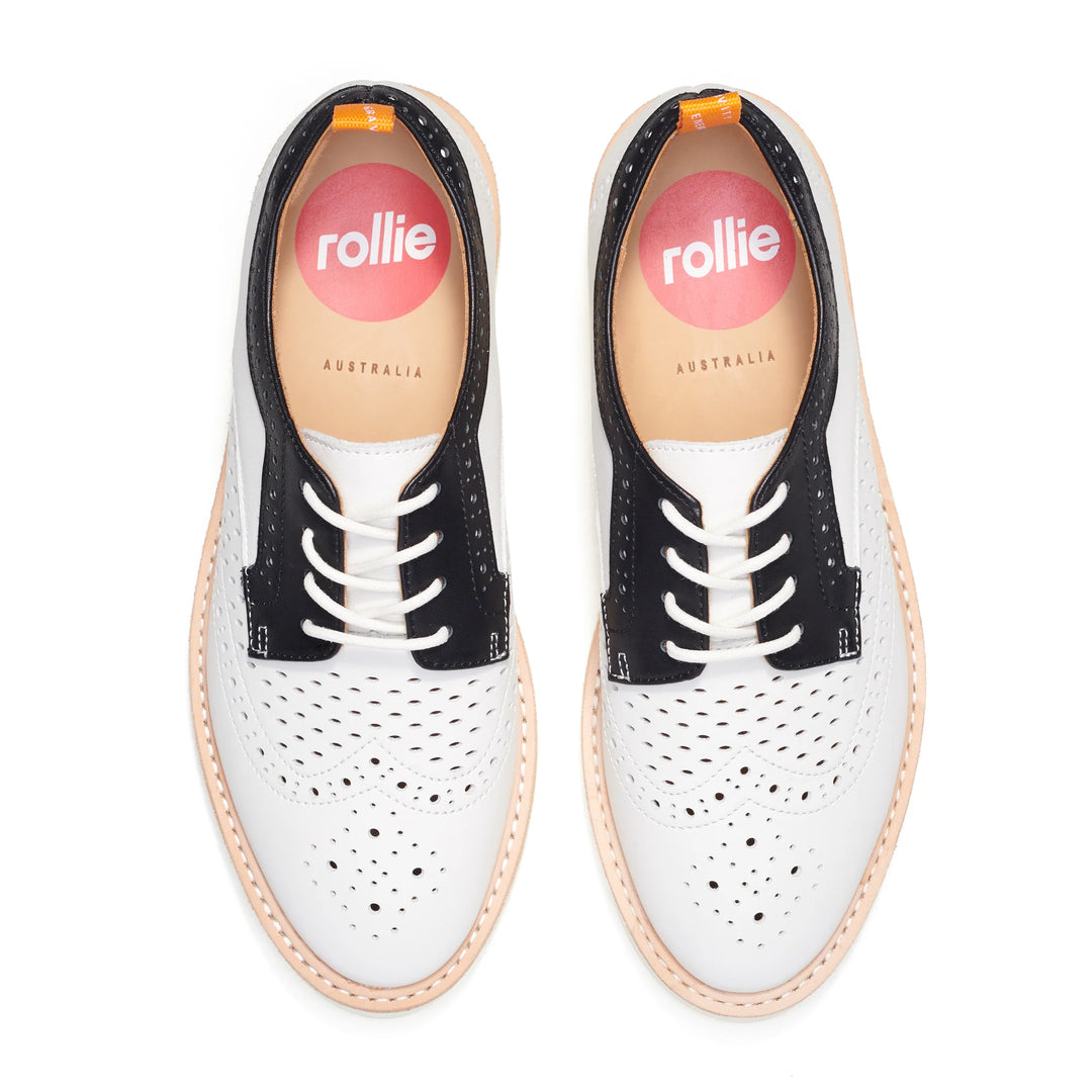 Rollie Brogue Rise Punch - White Mod *FINAL SALE*