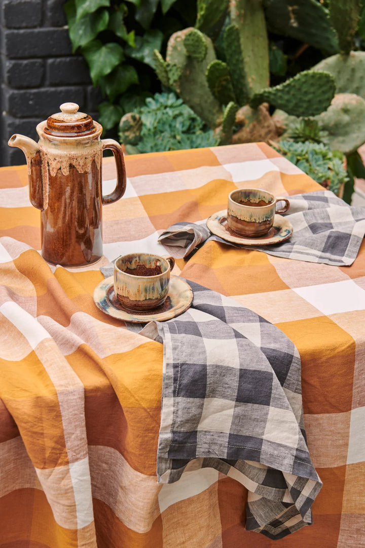 Society of Wanderers Biscuit Check Tablecloth Linen