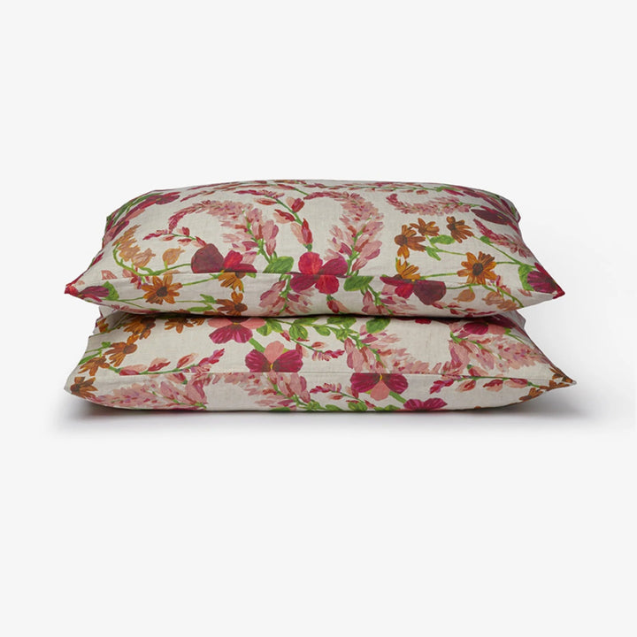 Bonnie & Neil Lupin Multi Linen Standard Pillowcases