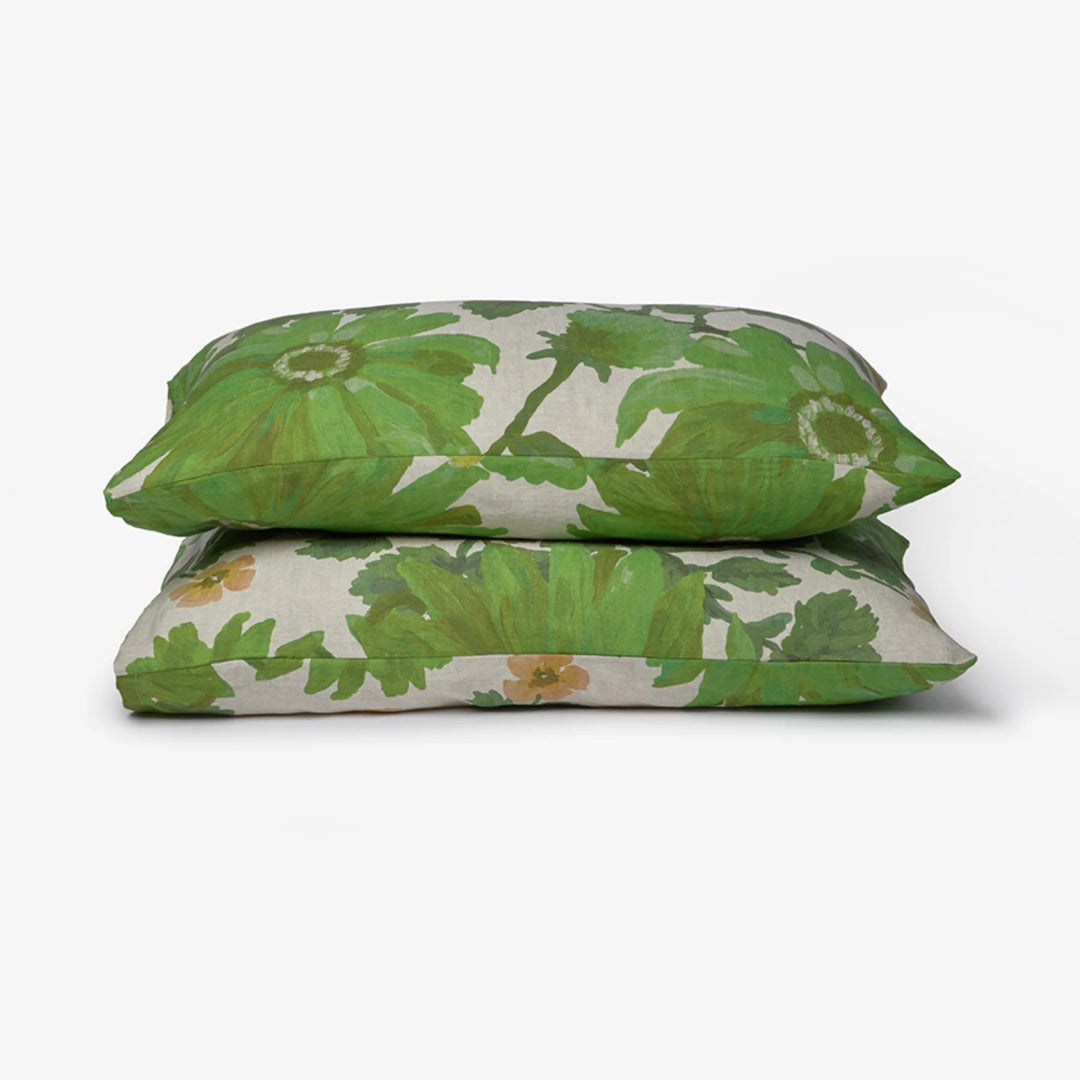 Bonnie & Neil Marigold Leaf Linen Standard Pillowcases