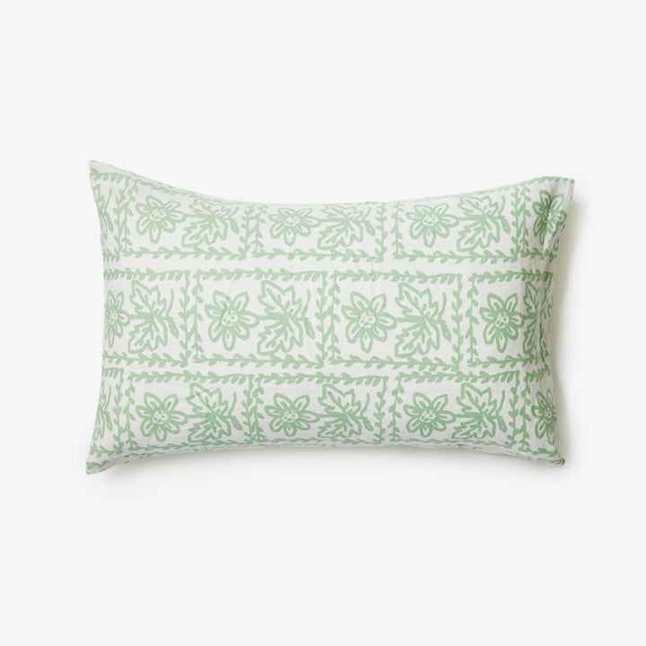 Bonnie & Neil Daisy Sage Linen Standard Pillowcases
