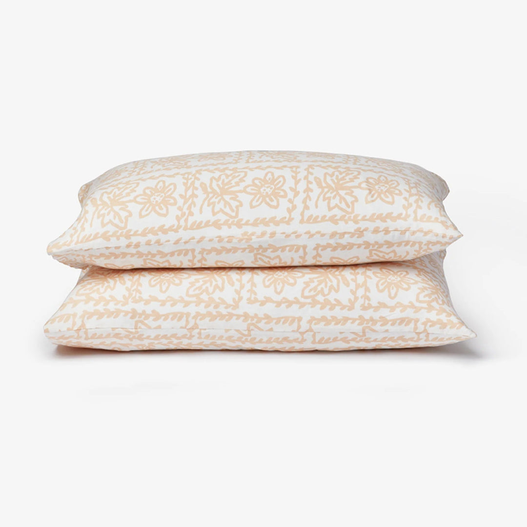 Bonnie & Neil Daisy Buff Linen Standard Pillowcases