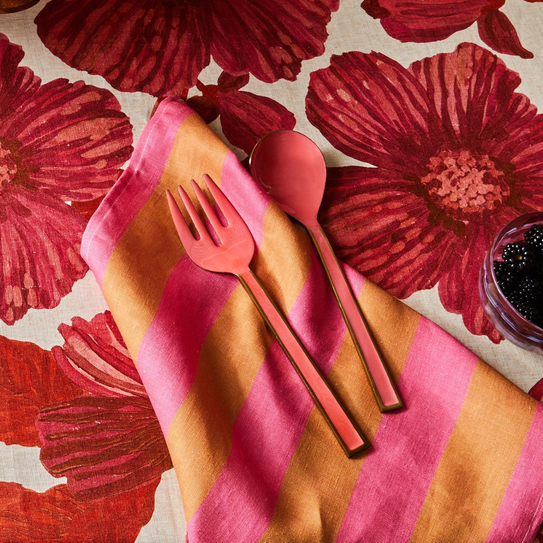 Bonnie & Neil Enamel Candy Pink Salad Servers