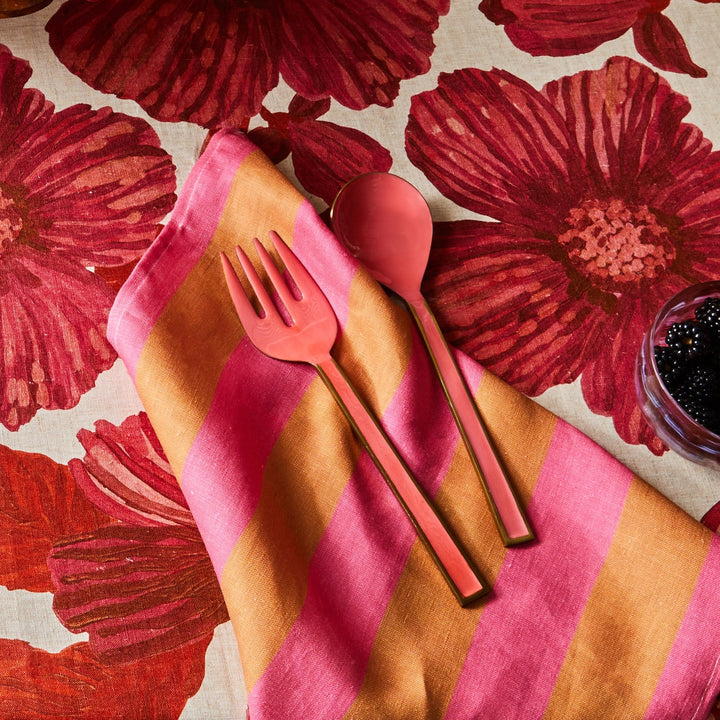 Bonnie & Neil Enamel Candy Pink Salad Servers