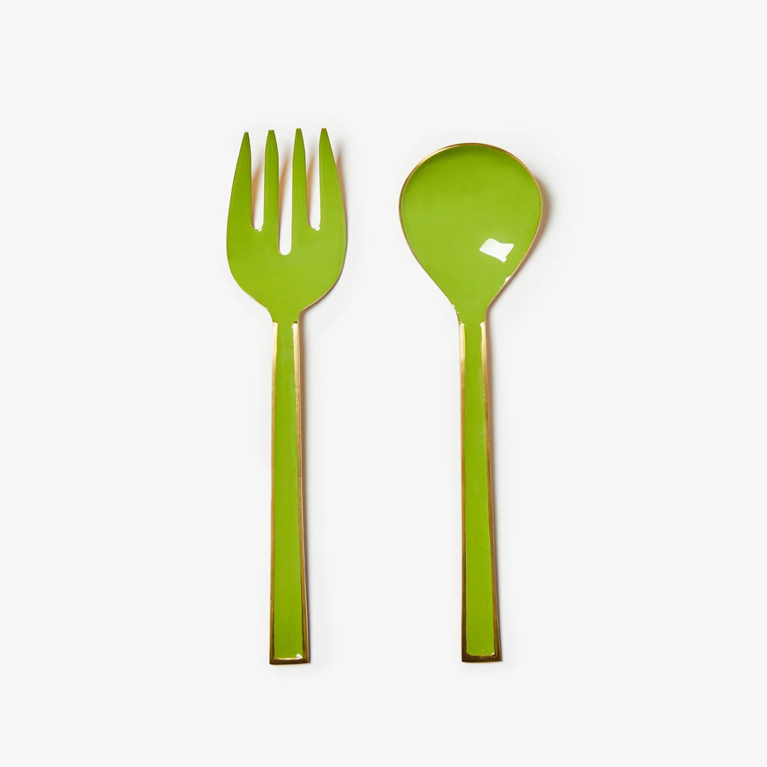 Bonnie & Neil Enamel Sage Salad Servers