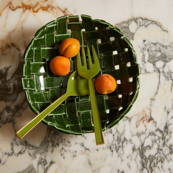 Bonnie & Neil Enamel Sage Salad Servers