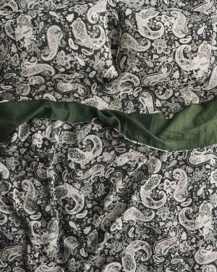 Kip & Co Paisley Green Linen Quilt Cover ** FINAL SALE**