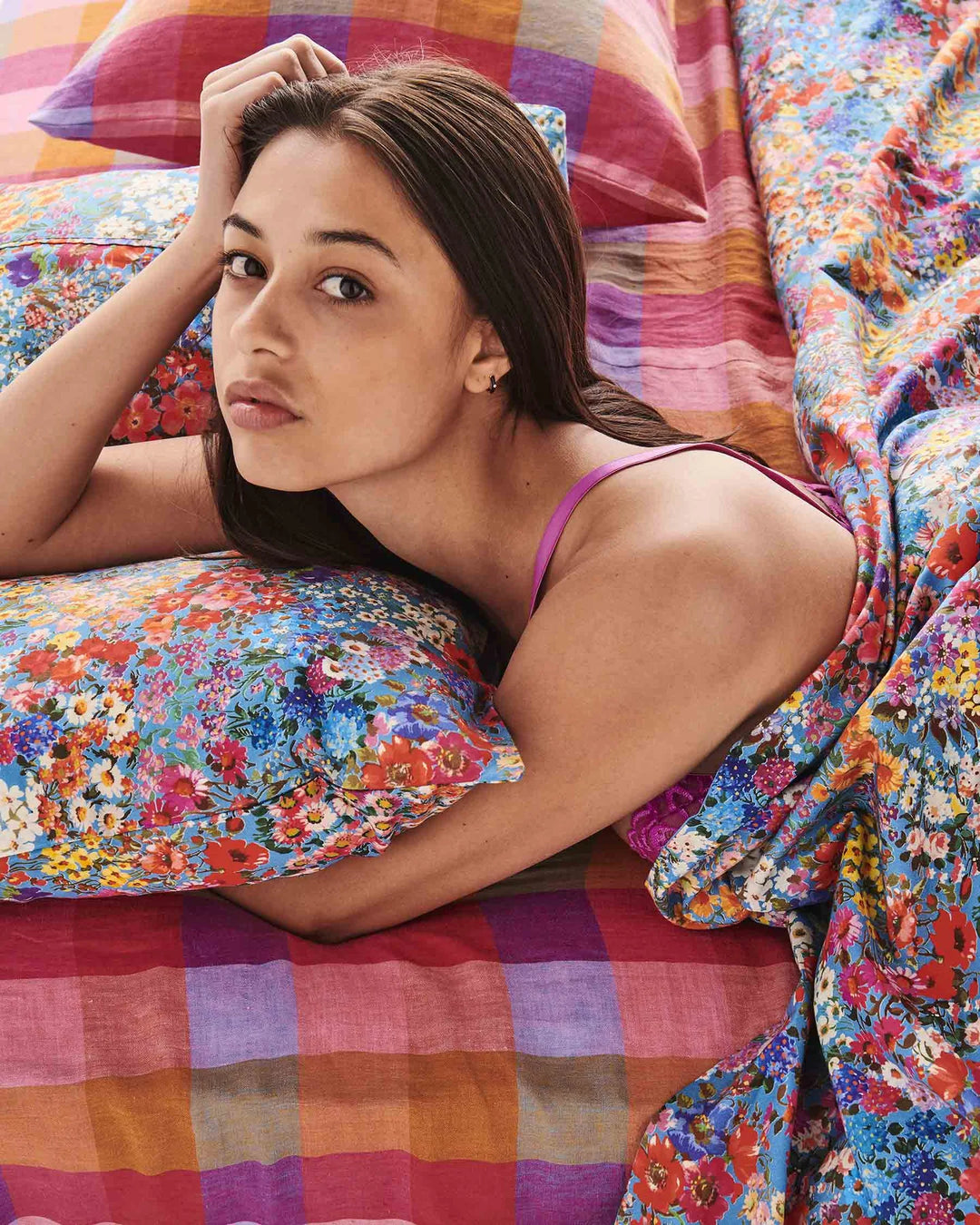 Kip & Co Tutti Frutti Linen Fitted Sheet