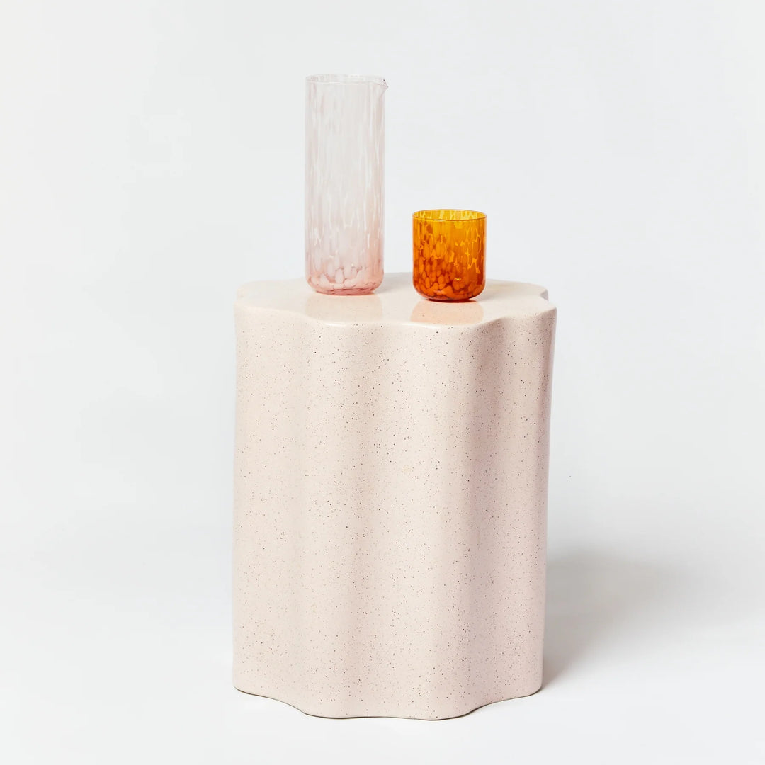 Bonnie & Neil Wave Side Table Speckle Soft Pink