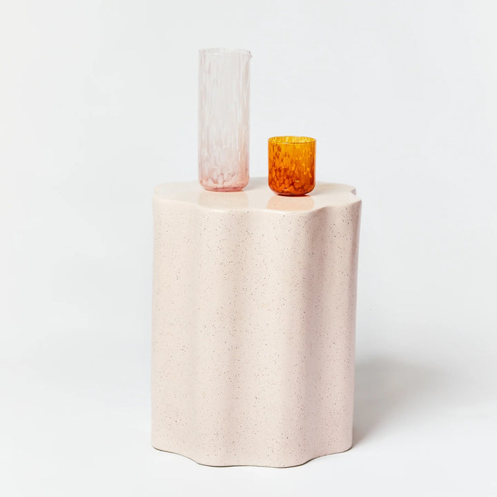 Bonnie & Neil Wave Side Table Speckle Soft Pink