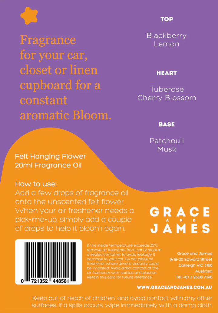 Grace and James Tigerlily & Jasmine Felt Air Freshener
