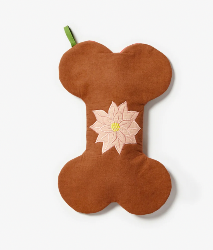 Bonnie & Neil Poinsettia Puppy Christmas Stocking
