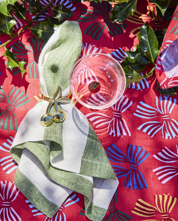 Kip & Co Moss Stripe 4P Napkin Set