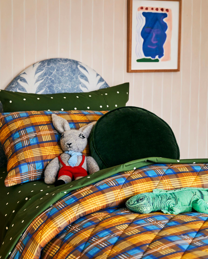 Kip & Co Kombu Green Velvet Pea Cushion