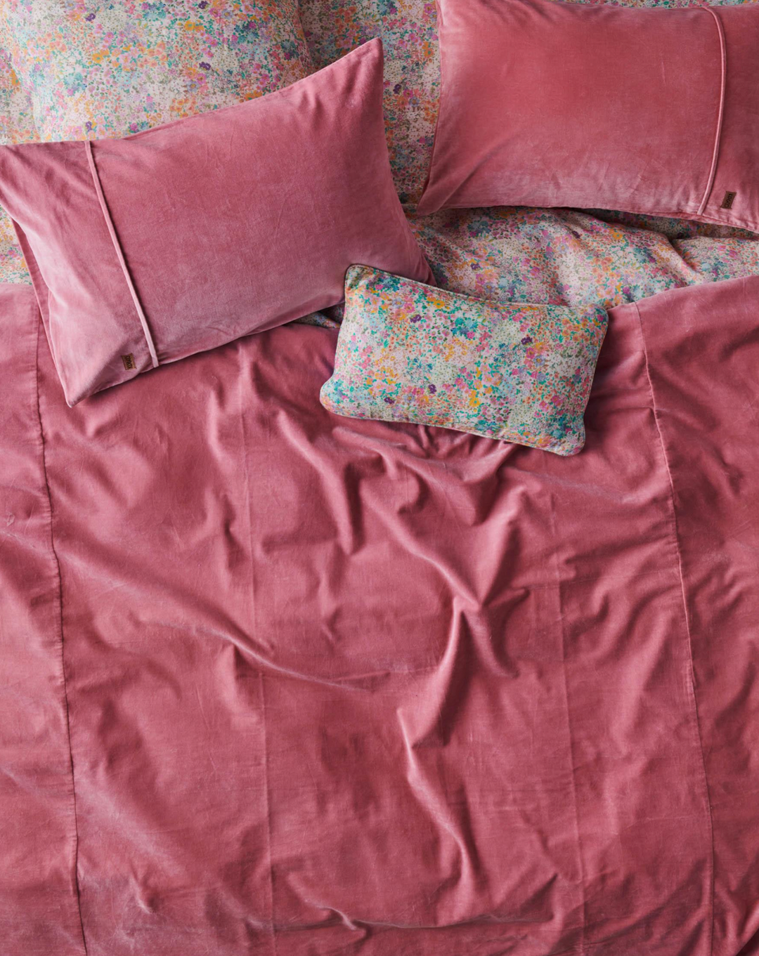 Kip & Co Dusty Rose Velvet Pillowcases
