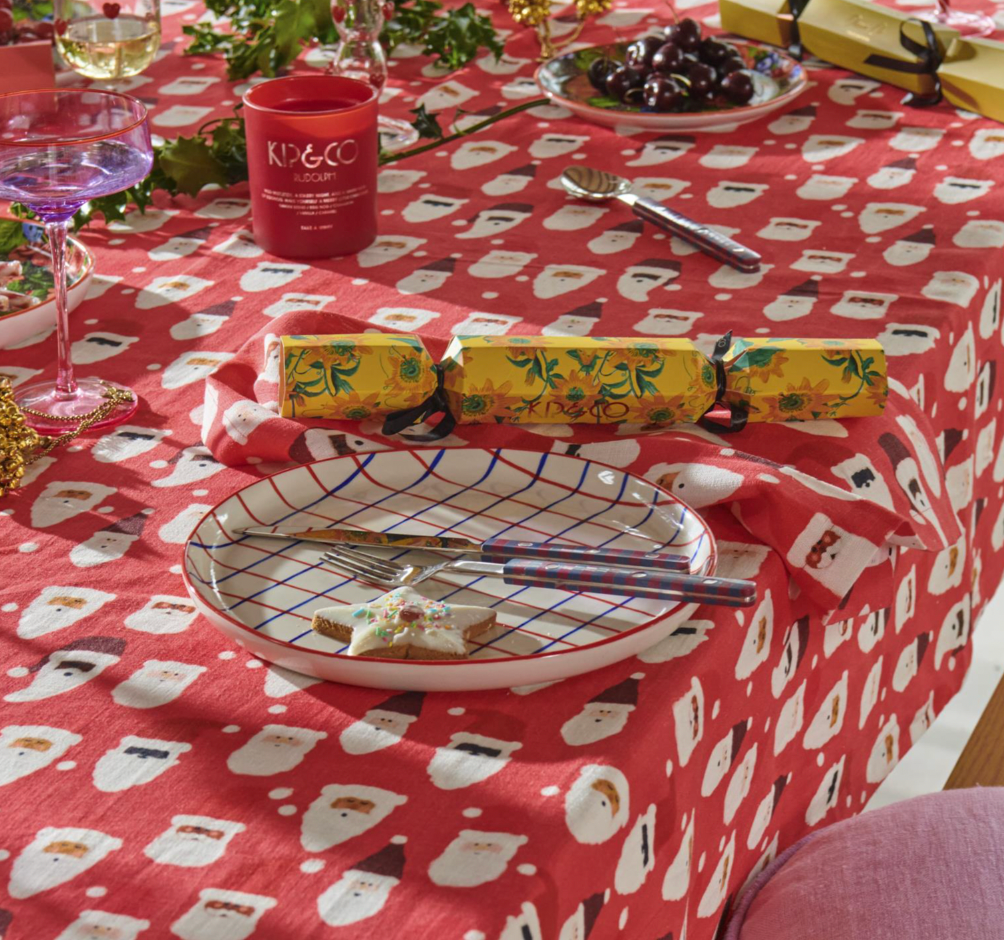 Kip & Co HoHoHo Red Linen 4P Napkin Set