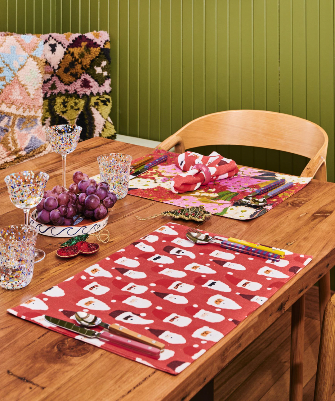Kip & Co HoHoHo Red Linen 4P Napkin Set