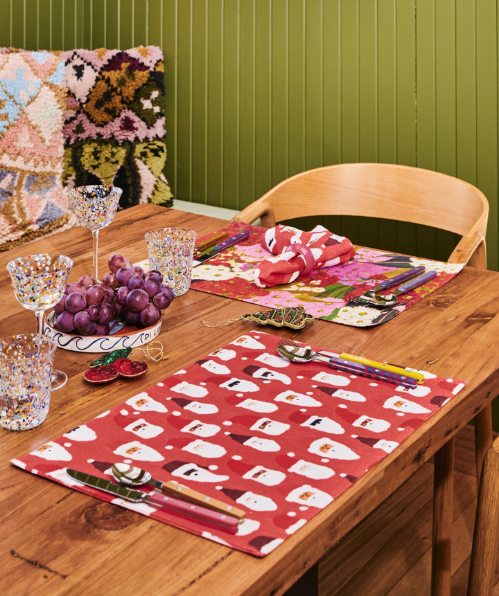 Kip & Co HoHoHo Red Linen 4P Napkin Set