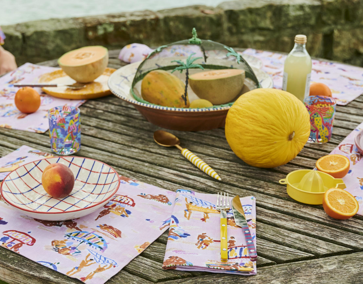 Kip & Co x Ken Done Beach Days Linen 4P Napkin Set