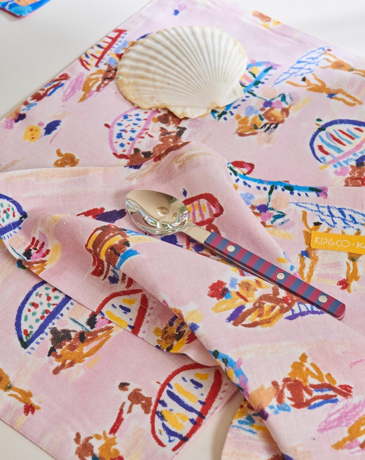 Kip & Co x Ken Done Beach Days Linen 4P Napkin Set