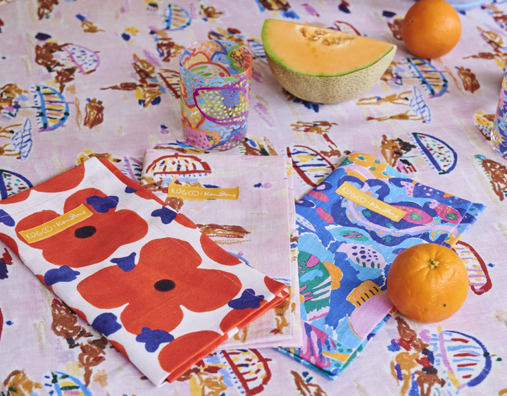 Kip & Co x Ken Done Beach Days Linen 4P Napkin Set