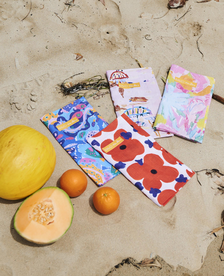 Kip & Co x Ken Done Beach Days Linen 4P Napkin Set