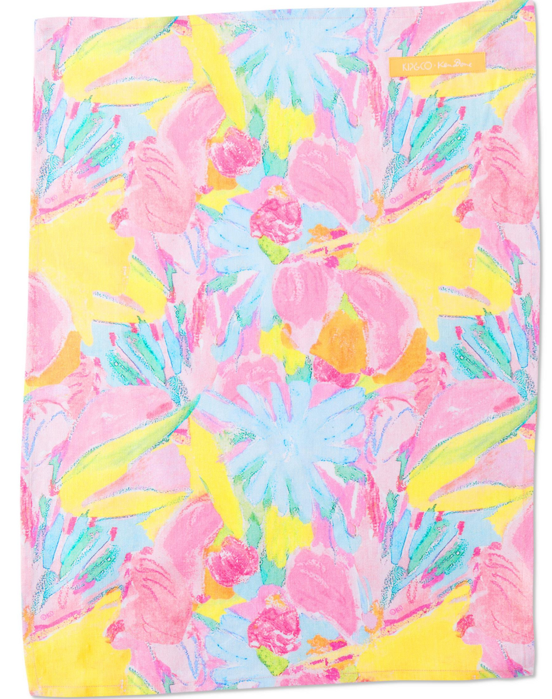 Kip & Co x Ken Done Pastel Blooms Linen Tea Towel