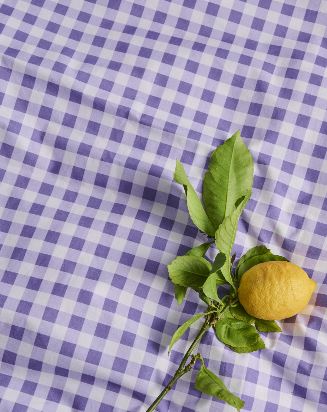 Kip & Co Lilac Gingham Organic Cotton Fitted Sheet