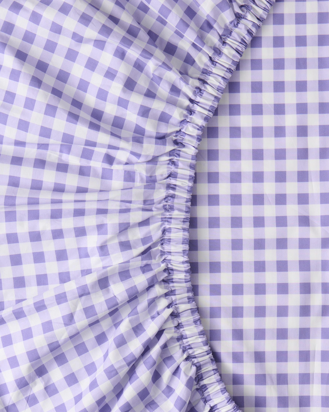 Kip & Co Lilac Gingham Organic Cotton Fitted Sheet