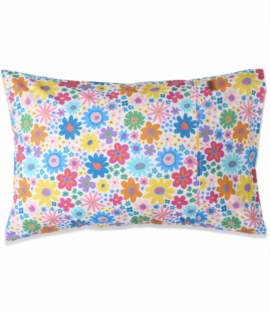 Kip & Co Rainbow Flowers Organic Cotton Pillowcase