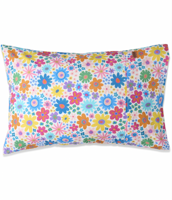 Kip & Co Rainbow Flowers Organic Cotton Pillowcase