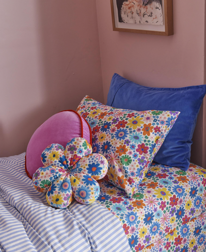Kip & Co Rainbow Flowers Organic Cotton Pillowcase