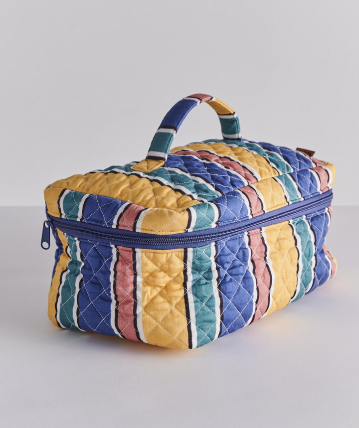 Kip & Co Pinto Stripe Quilted Cotton Toiletry Case