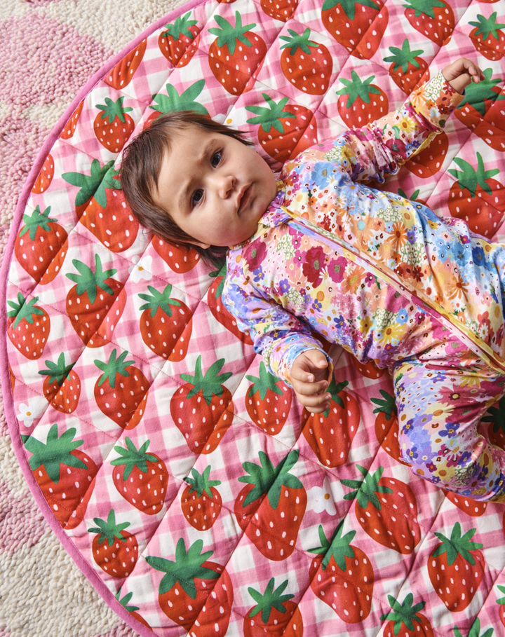 Kip & Co Strawberry Jam Quilted Baby Play Mat