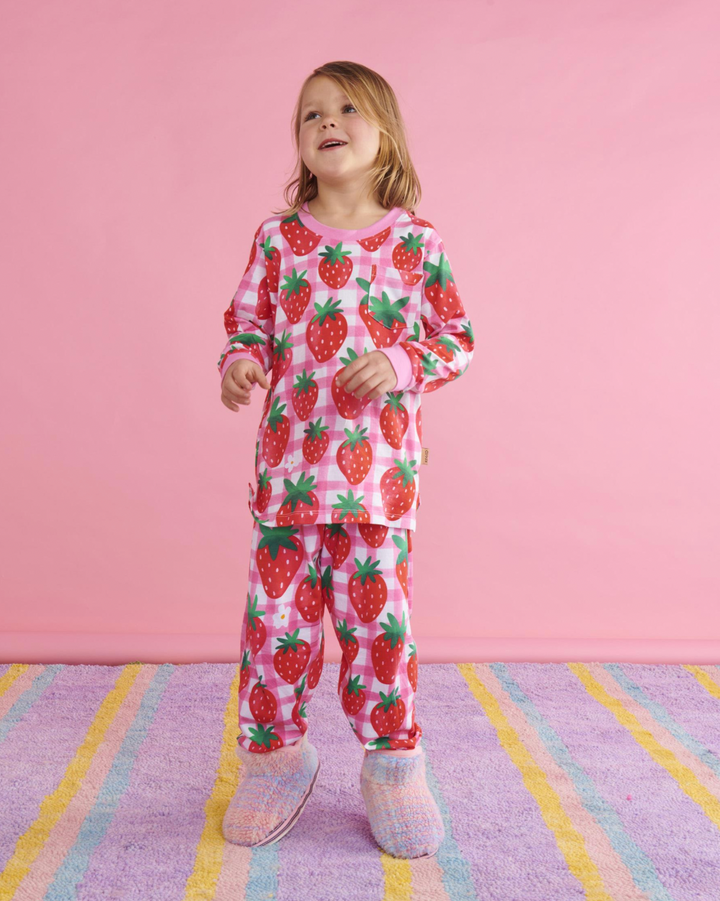 Kip & Co Strawberry Jam Organic Cotton Long Sleeve Top & Pant Pyjama Set