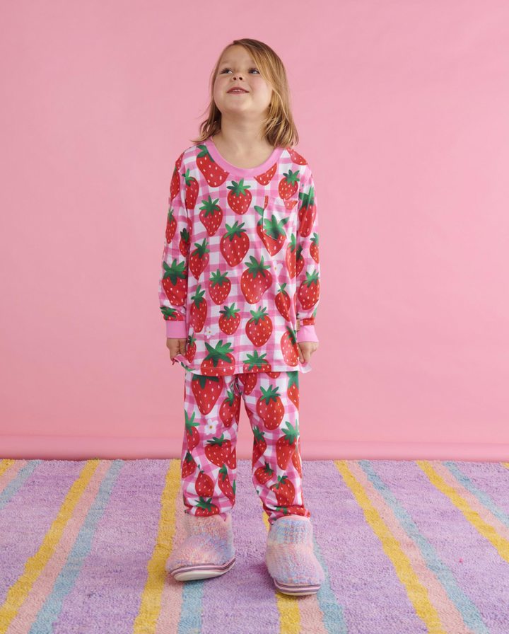 Kip & Co Strawberry Jam Organic Cotton Long Sleeve Top & Pant Pyjama Set