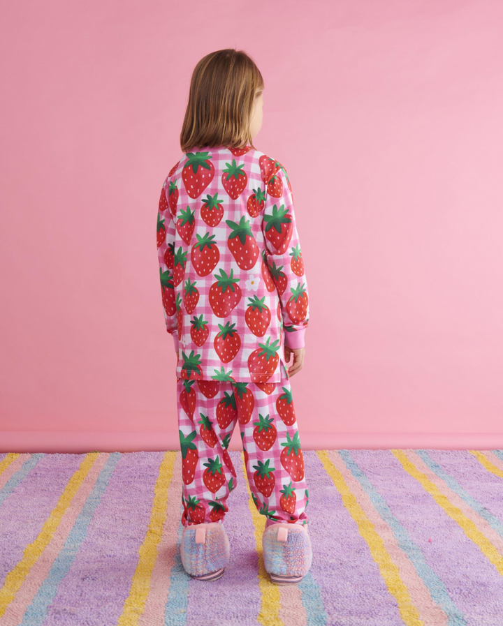 Kip & Co Strawberry Jam Organic Cotton Long Sleeve Top & Pant Pyjama Set