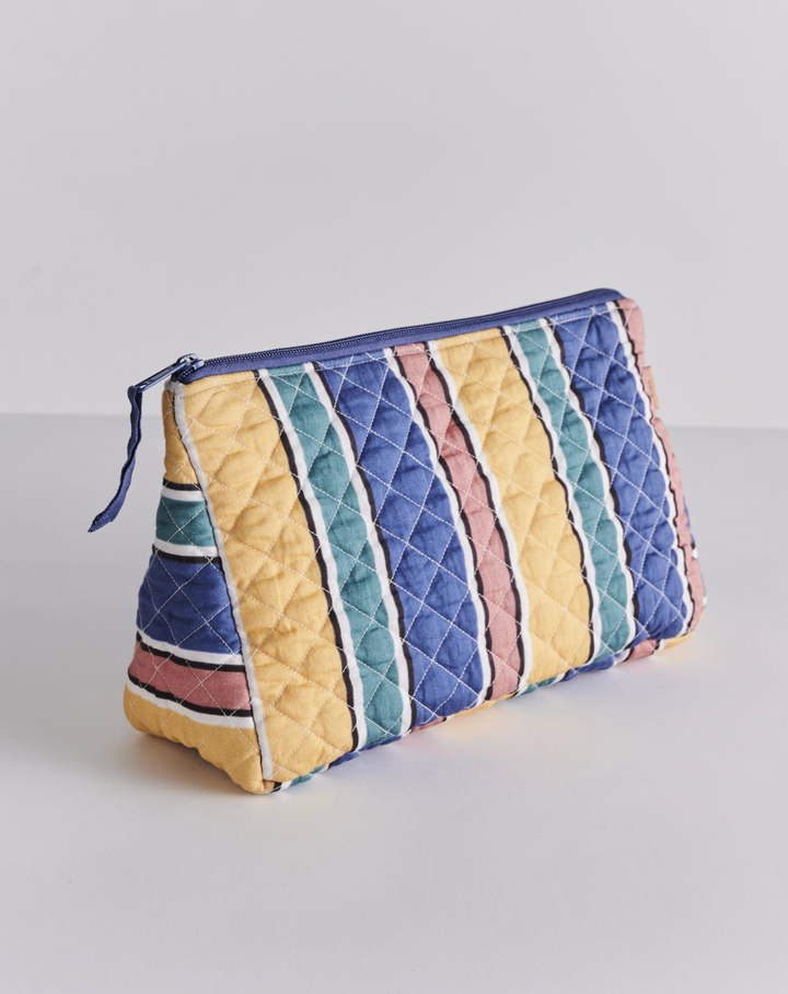 Kip & Co Pinto Stripe Quilted Cotton Toiletry Purse