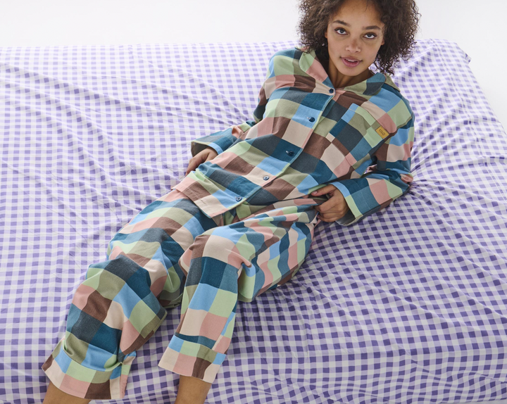 Kip & Co Woodlands Tartan Adult Flannelette Long Sleeve Shirt & Pant Pyjama Set