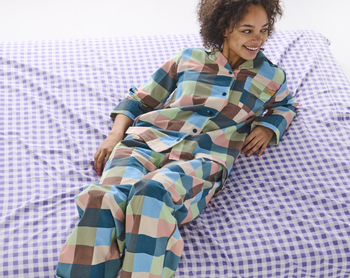 Kip & Co Woodlands Tartan Adult Flannelette Long Sleeve Shirt & Pant Pyjama Set