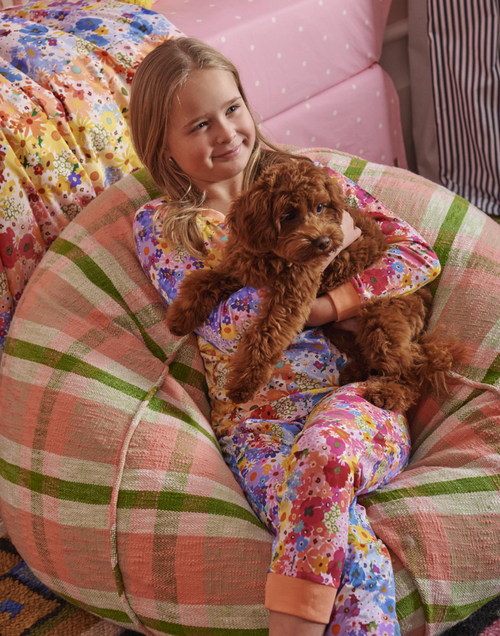 Kip & Co Pistachio Tartan Woven Beanbag