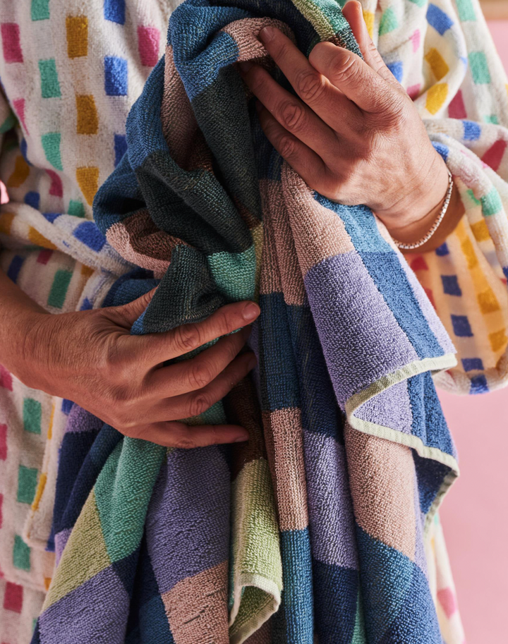 Kip & Co Woodlands Tartan Terry Bath Sheet / Beach Towel