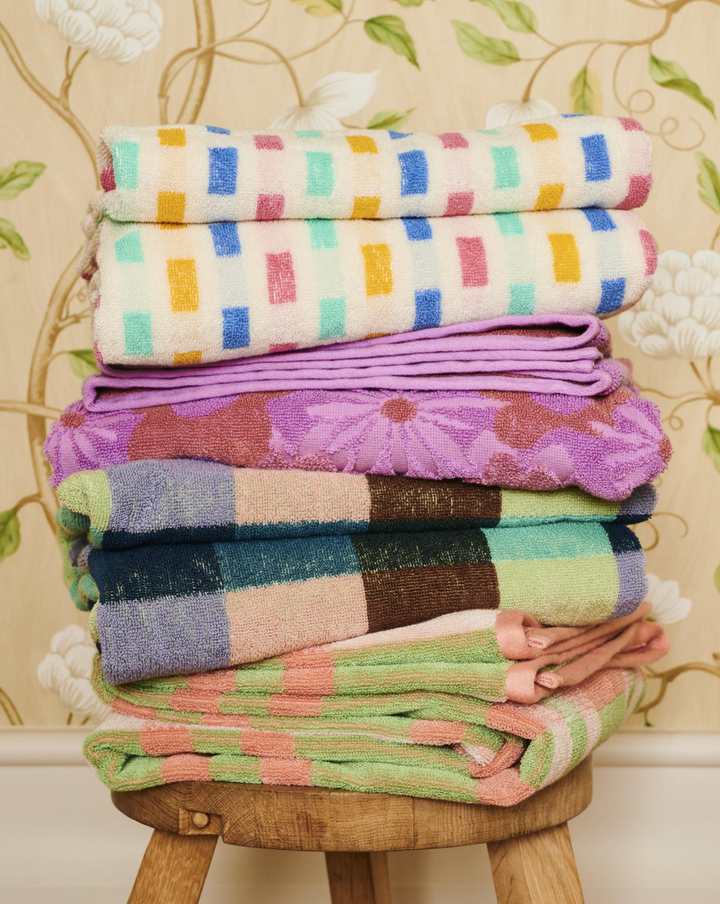 Kip & Co Woodlands Tartan Terry Bath Sheet / Beach Towel