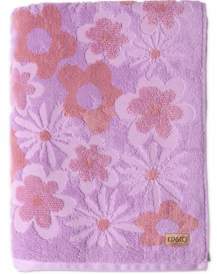 Kip & Co Peach Fleur Terry Bath Towel